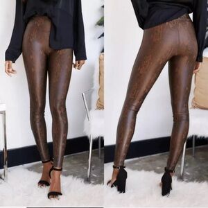 SPANX brown Snake Print Leggings